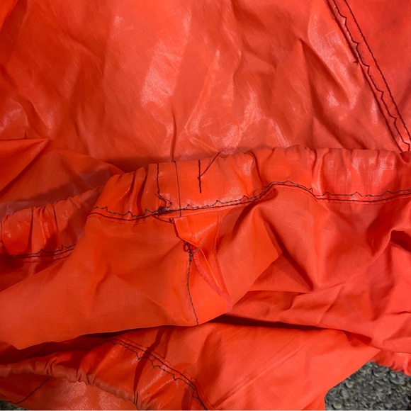 Handmade Windbreaker Jacket with Patches Neon Orange Pullover Pocket Hoodie XL - Picture 3 of 17